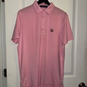 The Apawamis Club RLX Ralph Lauren Pink and White Golf Polo Shirt